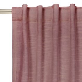 Textured Solid Chenille Light Filtering Single Curtain Panel, Violet Gem, 50"W x 84"L