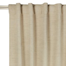 Textured Solid Chenille Light Filtering Single Curtain Panel, Beige, 50"W x 95"L
