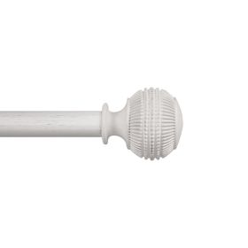 1" Knob Single Curtain Rod Textured White 42-120"