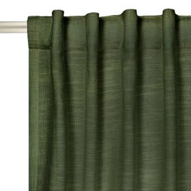 Textured Solid Chenille Blackout Single Curtain Panel, Sea Turtle, 50"W x 95"L