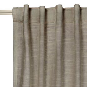 Textured Solid Chenille Blackout Single Curtain Panel, Grey Bisque, 50"W x 63"L