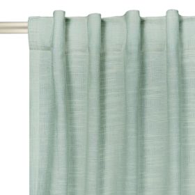 Textured Solid Chenille Blackout Single Curtain Panel, Green River, 50"W x 95"L