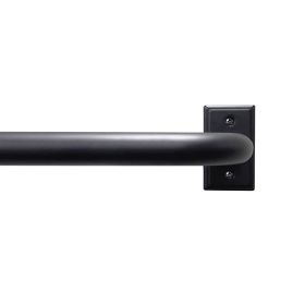 1" Matte Black Metal French Wrap Curtain Rod 42-120"