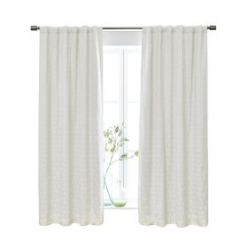 Jacquard Velvet Blackout Curtain, Back Tab, Indoor Single Panel, Vanilla Dream, 50" W x 84" L, Adult
