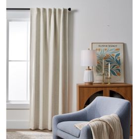 100% Blackout Linen Blend Single Curtain, 50x84, Vanilla Dream