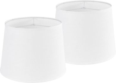 White Texture Lamp Shades Set of 2 Drum Lampshades Replacemnt for Table Lamps Floor Lamps