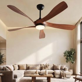 Sofucor 52 Inch Ceiling Fan with Light, Modern Propeller Ceiling Fan with Dimmable Memory LED - Quiet DC Motor, 6 Speeds 5000CFM, Timer, Reversib