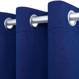 Blackout Curtains for Bedroom Pack of 2 Navy Blue 52 x84 inch Window Hanging Panels Blind Off Grommet Curtains Thick Black Out Window Screen No L