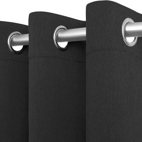 Blackout Curtains for Bedroom Pack of 2 Window Hanging Panels 52 x 84 inch Black Blind Off Grommet Curtains Thick Black Out Window Screen No Ligh
