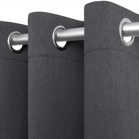 Blackout Curtains for Bedroom Pack of 2 Window Hanging Panels 63 inch Long Blind Off Grommet Curtains Thick Black Out Window Screen No Light Drap