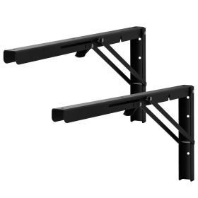 VEVOR Shelf Bracket Foldable, 24' L 2 Pcs , Heavy Duty Floating Shelf Brackets, Brackets for Shelves, 5mm Thick Matte Black L Shelf Bracket
