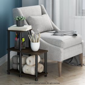 18.9"W x 9.4"D x 19.5"H 3-Shelf Decorative Shelves, Columbia Walnut and Black