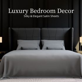 Bedding King Bed Sheets Set - 4 Piece Bedding - Brushed Microfiber - Shrinkage and Fade Resistant - Easy Care (King, Grey)