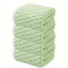 Waffle Ultra-soft Bath Towel 4/1pc, Super Absorbent And Quick-drying Adult Ultra-fine Fiber Towel, Quick-drying Textured Towel, Soft Spa And Fitn (Option: 4pcsgreen)