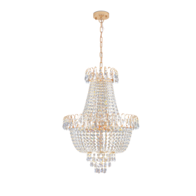 Golden Crystal Chandelier, Large Modern Luxury Chandelier, Suitable For Living Room, Dining Room, Bedroom, Hallway - No Bulb Unusable Platform - (Option: Gold)