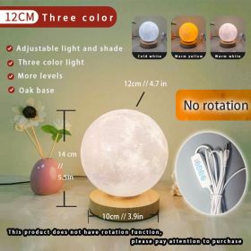 1pc Rotating Moon Atmosphere Night Light; Sleeping Light For Bedroom; Planet Lamp (Items: 4.72in Moon Non-rotating In-line Dimming Three-color)