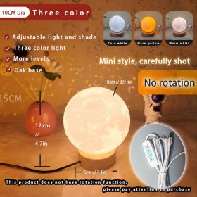 1pc Rotating Moon Atmosphere Night Light; Sleeping Light For Bedroom; Planet Lamp (Items: 3.94in Moon Non-rotating In-line Dimming Three-color)