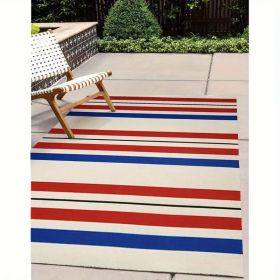 home decor Patriotic family door mat, indoor and outdoor anti-slip entrance mat, red, white and blue patriotic patterns, beautiful and eternal (Color: 30in x 18in)