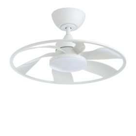 Light Pro 22 In. LED Indoor Matt White Smart Ceiling Fan With DC Motor (Option: White)