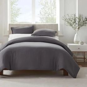 Serta Simply Clean Pleated Duvet Cover Queen (Option: Grey)