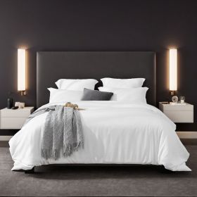 Solid Color Oversized Duvet Cover Set. Available In White And Pink.  Premium Microfiber Fabric With Hotel-grade Minimalist Design. Versatile For (Option: White-K)